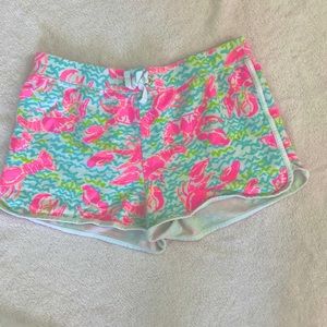 Girls Lilly Pulitzer lobster Chrissy shorts in XL